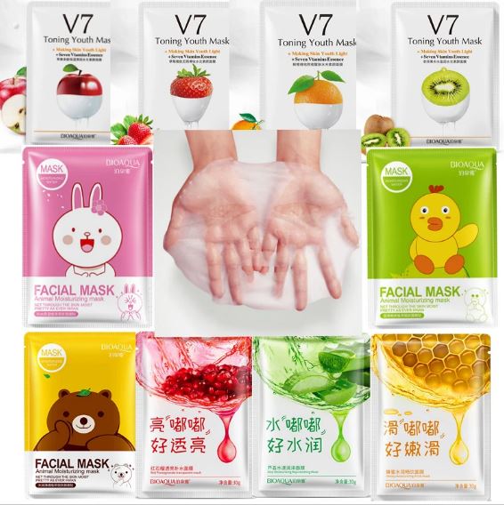 Pack Of 15Pcs Random Moisturizing , Glowing , Anti Aging Deep Repair Sheet Masks 1x15