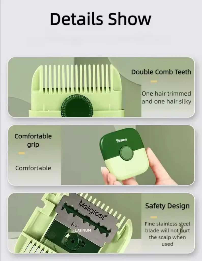 New Double-Sided Hair Razor Comb, Portable, Disassemble For Kids / Boys , For Girls / Women