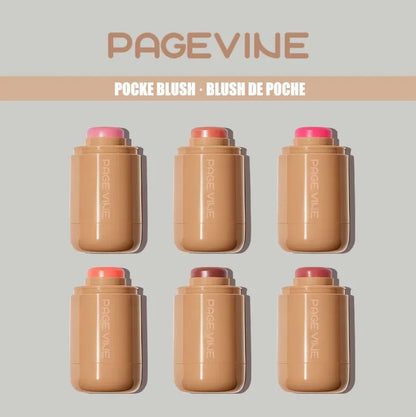 1Pcs Pocket Blush Stick Lip Cheek Hydrating Stick Highlights To Brighten Long Lasting Waterproof Natural Solid Blush