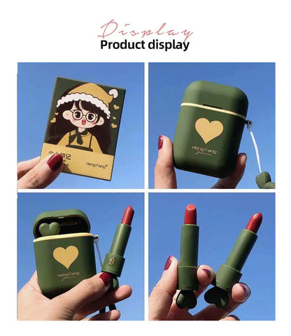 Heng Fang 2in1 Cute Girl Airpods Lipstick