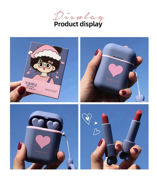 Heng Fang 2in1 Cute Girl Airpods Lipstick