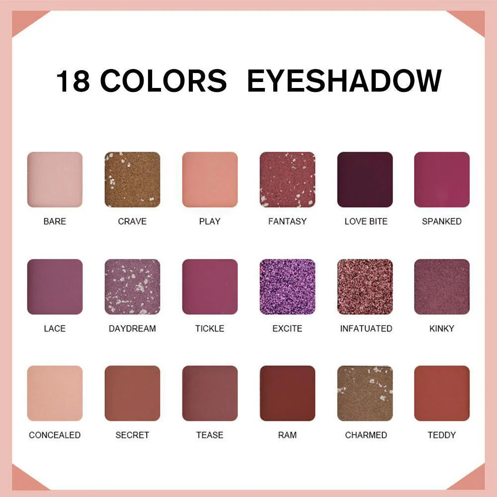 Nude 18 Colors Shimmer Eyeshadow Palette Matte Pigment Shimmer Diamond Eye Palette